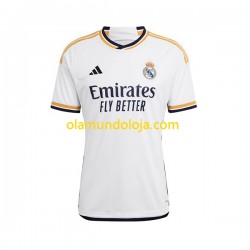 Camisola Real Madrid Mulher Equipamento Primeiro 2023-2024 Manga Curta